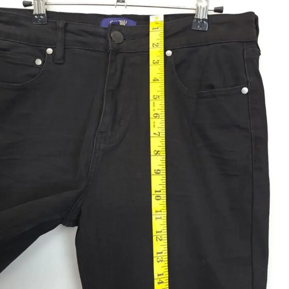Cavalli Class Black Mid Rise‎ Jeans Ultra Slim Women 30 Distressed Raw Hem Edgy